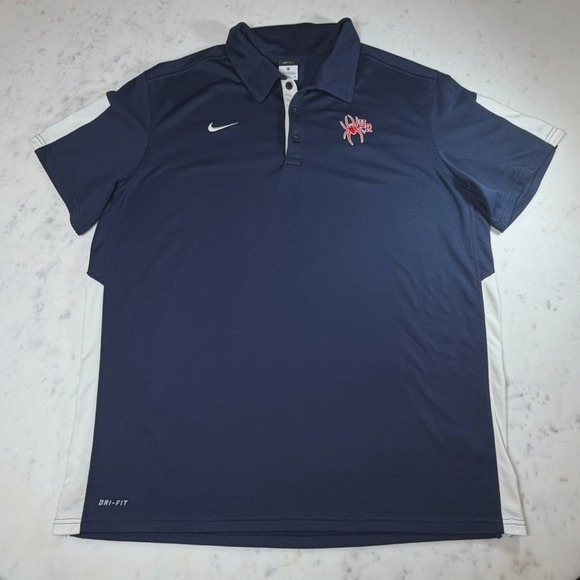 Nike Richmond Spiders Dri-Fit Sphere Polo Mens XL Navy Blue Excellent - Picture 2 of 7